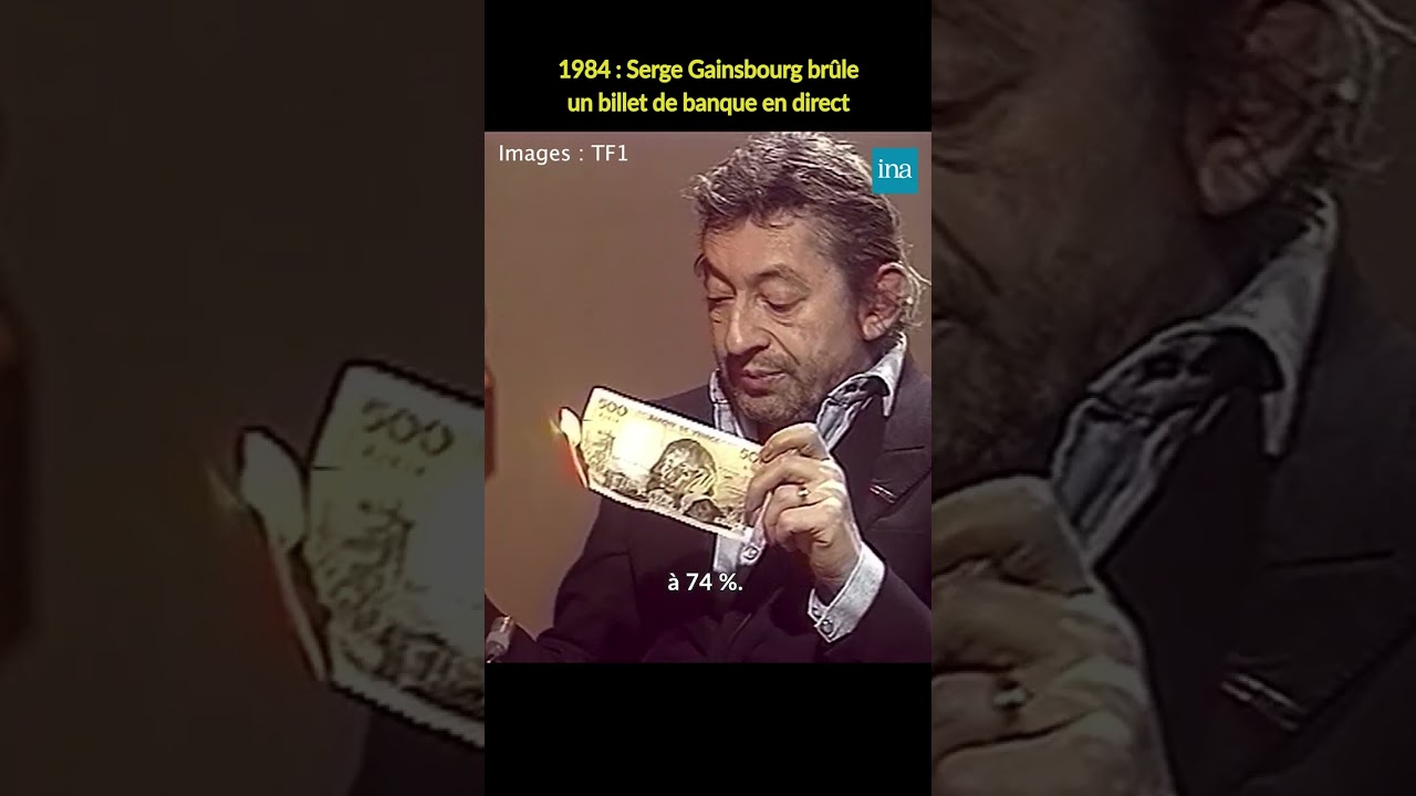 Quand Serge Gainsbourg br&ucirc;le un billet &agrave; la TV 💸🔥 #INA #shorts