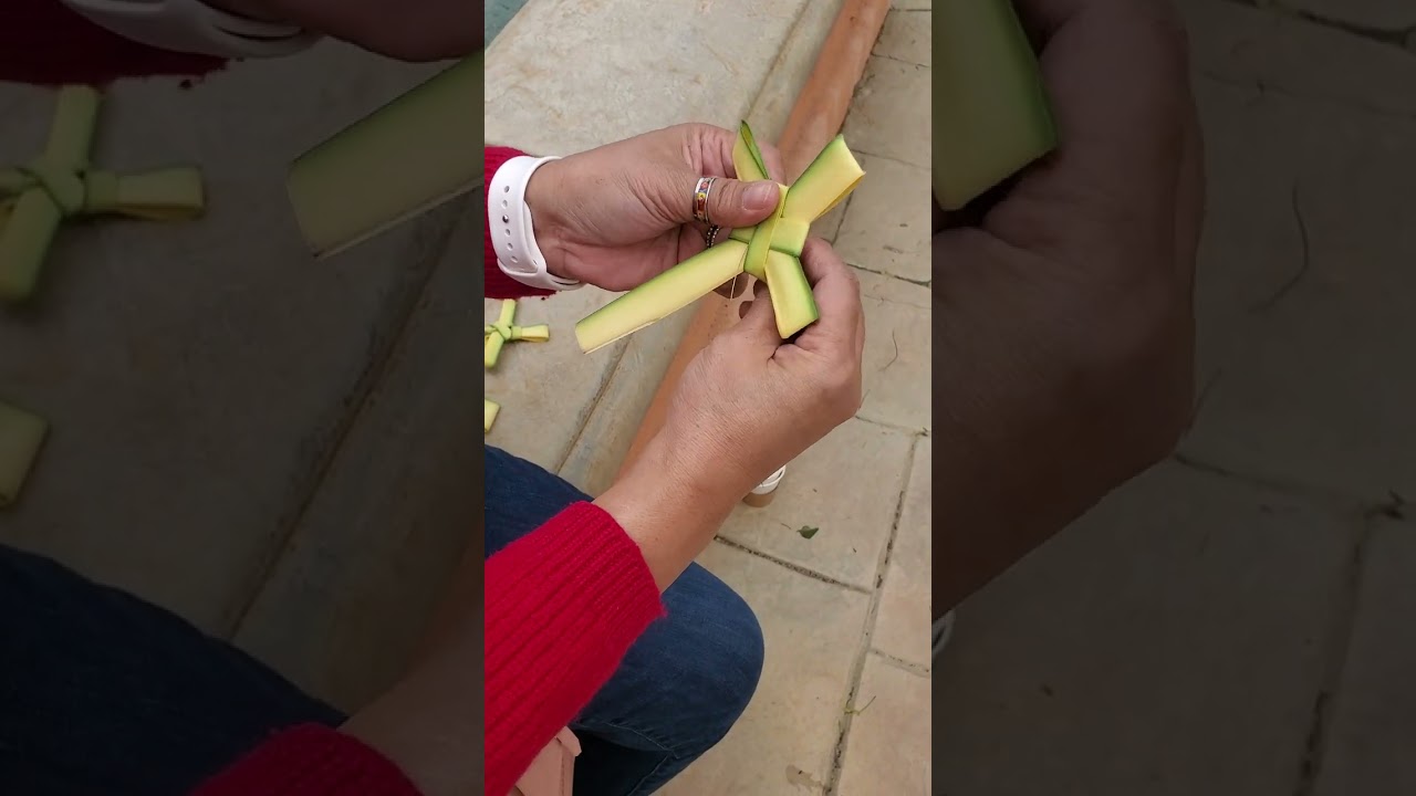 How to make a cross out of a palm leaf for Palm Sunday #palmsunday #easterweek