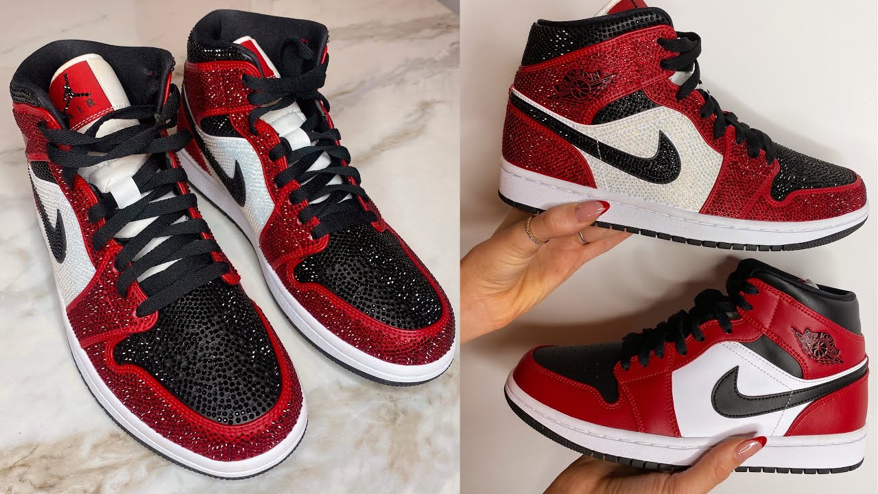 DIY - CUSTOM SWAROVSKI AIR JORDAN 1 | VLOGMAS DAY 16