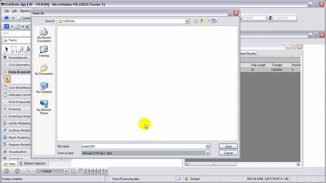 MicroStation V8i (SELECTseries 1) Data Acquisition Tools - Import Lidar Data