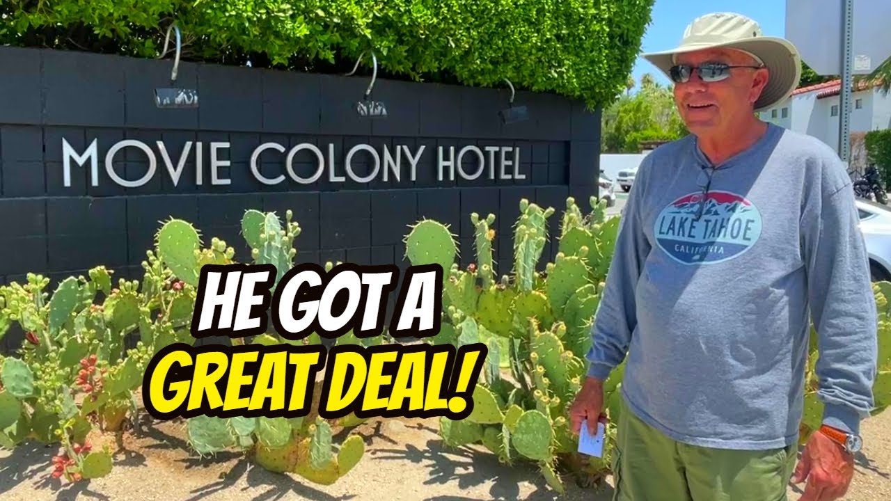 TOUR of my brother John's Palm Springs MOVIE COLONY HOTEL Room