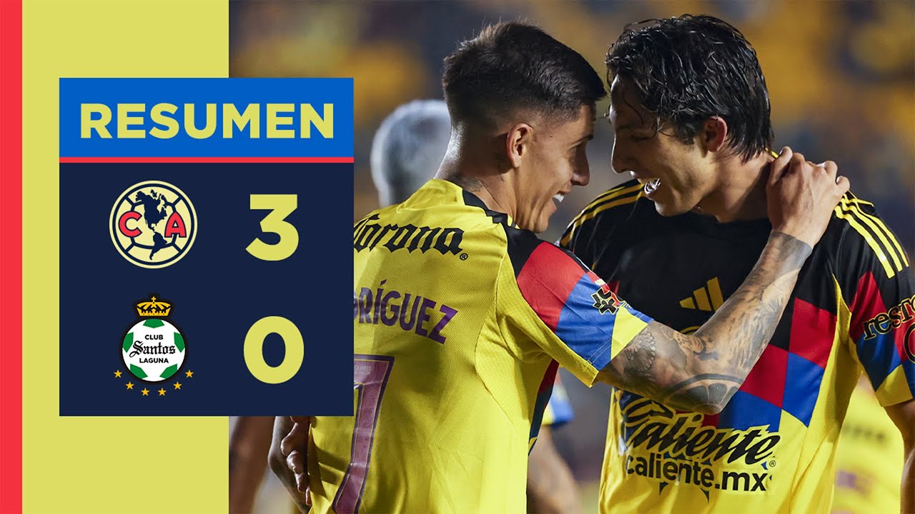 Resumen completo: América 3 vs. 0 Santos Laguna | J12, AP25 | ¡Lluvia de goles Azulcrema en casa!