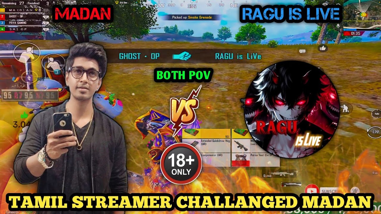 MADAN VS RAGU IS LIVE IN SAME LOBBY 🔞🔥 TAMIL STREAMER #madan #madanop #bgmi