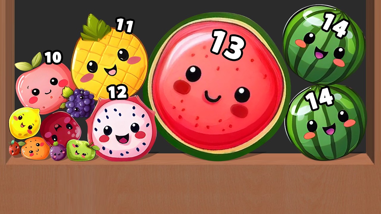 JELLY FRUIT 2048: WATERMELON 3D | Suika Game Gameplay Walkthrough - Reaching Max Level!
