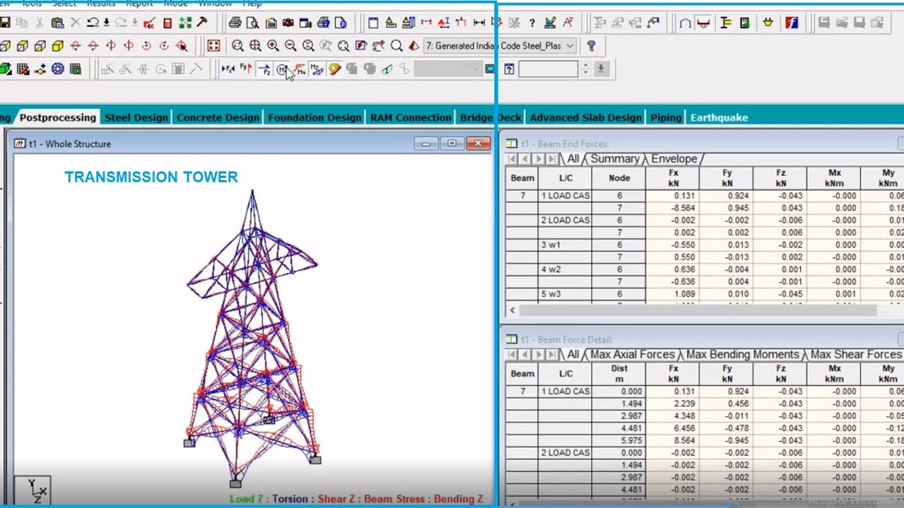 Analysis & Design of a Transmission Tower using by Staad Pro V8i as per IS 800.