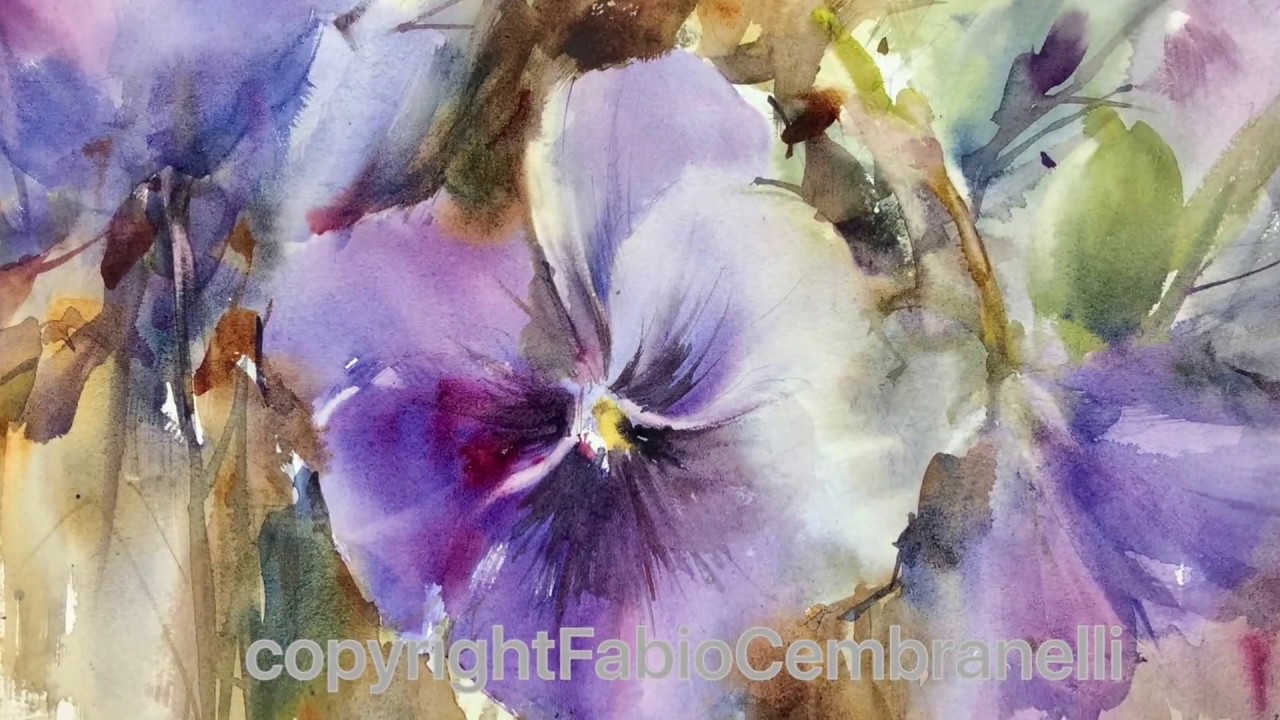 Watercolor/Aquarela - Demo - Pansy
