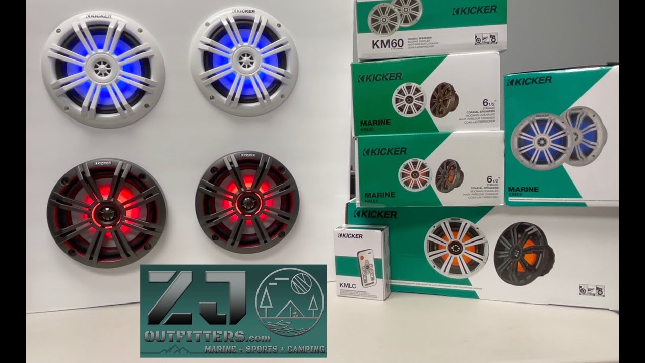 Kicker KM Marine Coaxial Speakers LED/Sound Demo and How to Wire The LED's