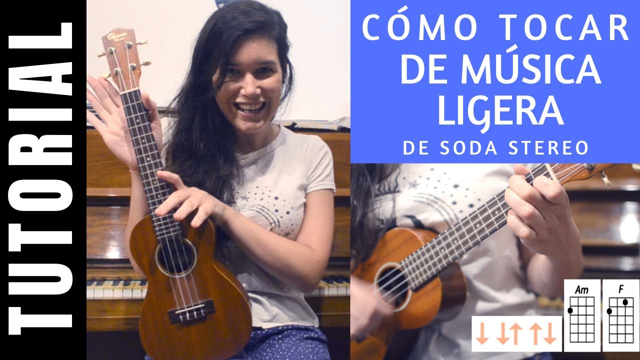 cómo tocar en ukelele DE MÚSICA LIGERA de SODA STEREO tutorial COMPLETO acordes fácil