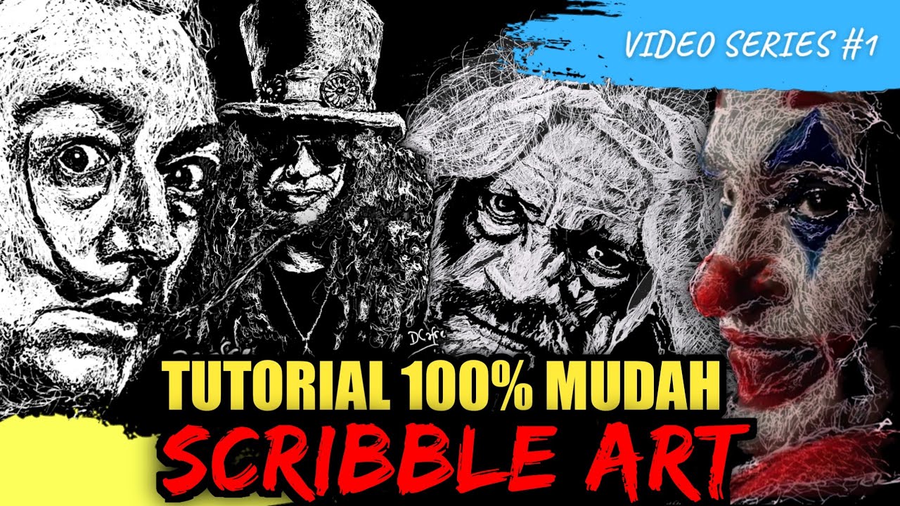 SCRIBBLE ART STEP BY STEP‼️PULPEN TINTA PUTIH
