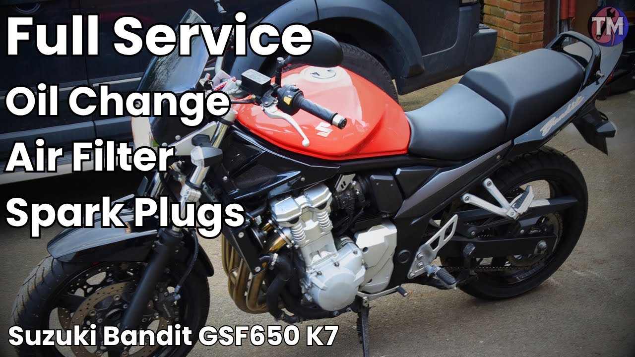 🔧 Suzuki Bandit GSF650 K7 Full Service | Oil Change, Air Filter, Spark Plugs 🔧