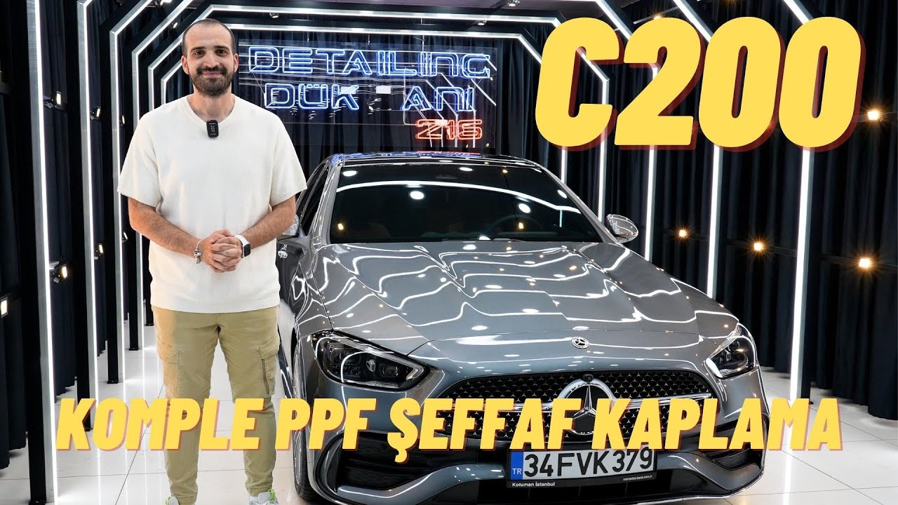 4K - MERCEDES BENZ C200 KOMPLE PPF ŞEFFAF KAPLAMA UYGULAMASI