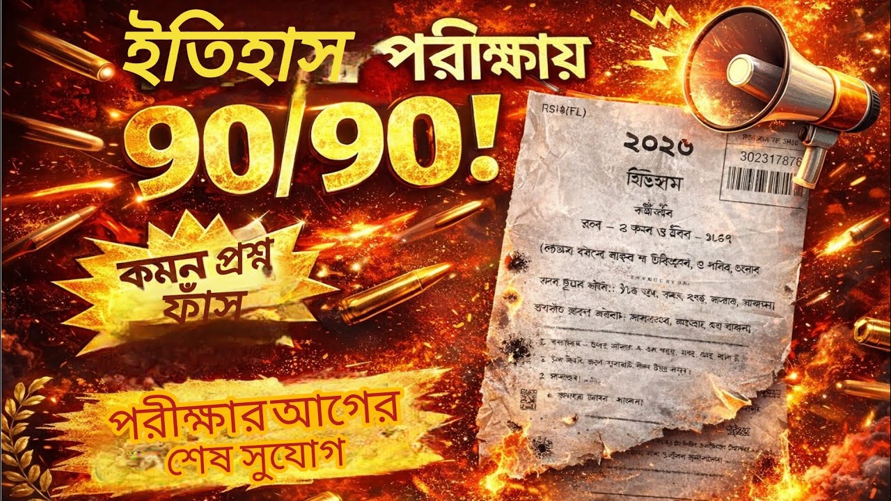 ইতিহাস Madhyamik 2026 | পরীক্ষায় আসতে পারে এমন কমন প্রশ্ন