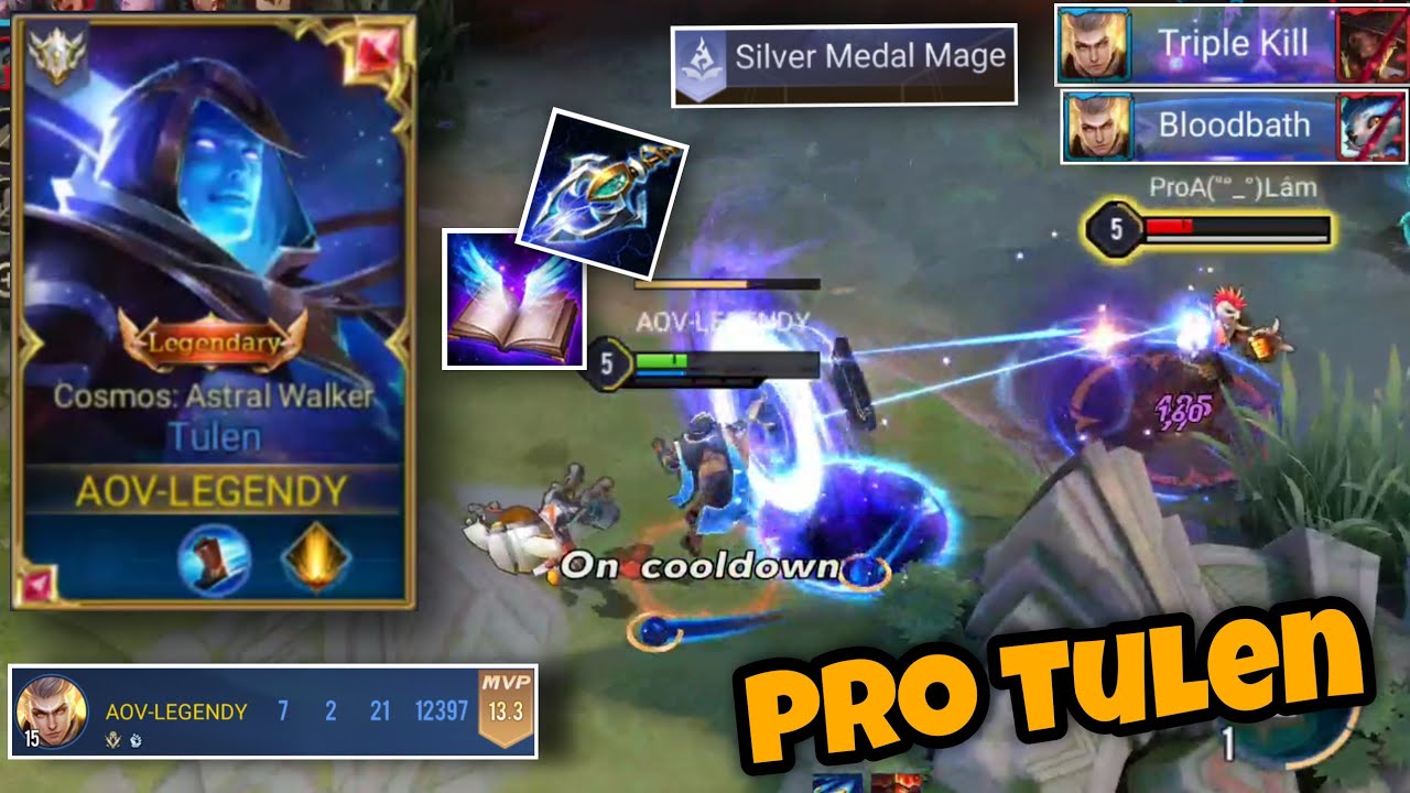 Over Powered Mage Tulen Mid Lane Pro Gameplay | New Patch Pro Build | Arena Of Valor Tulen Moonlight