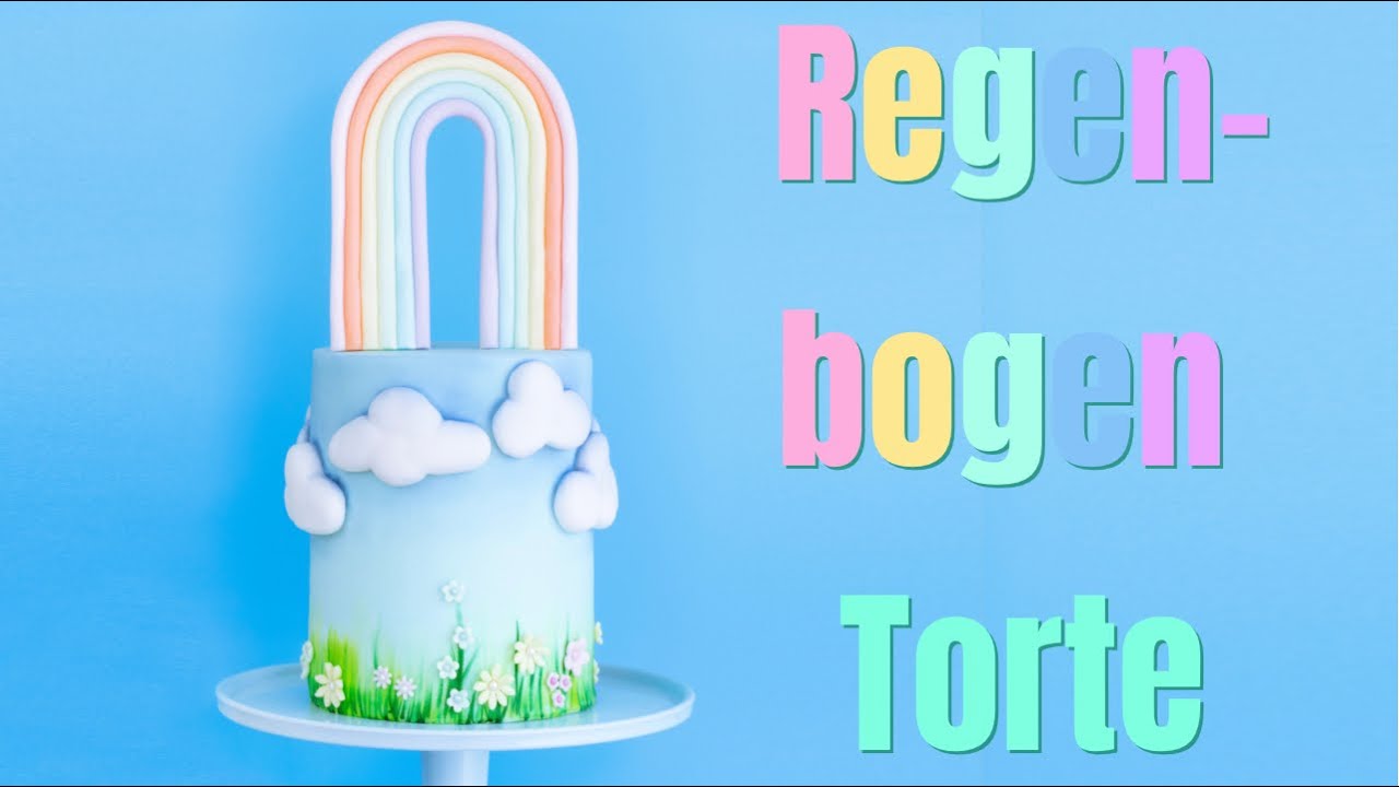 🌈 Regenbogentorte | saftiger Nusskuchen & lecker gefüllt