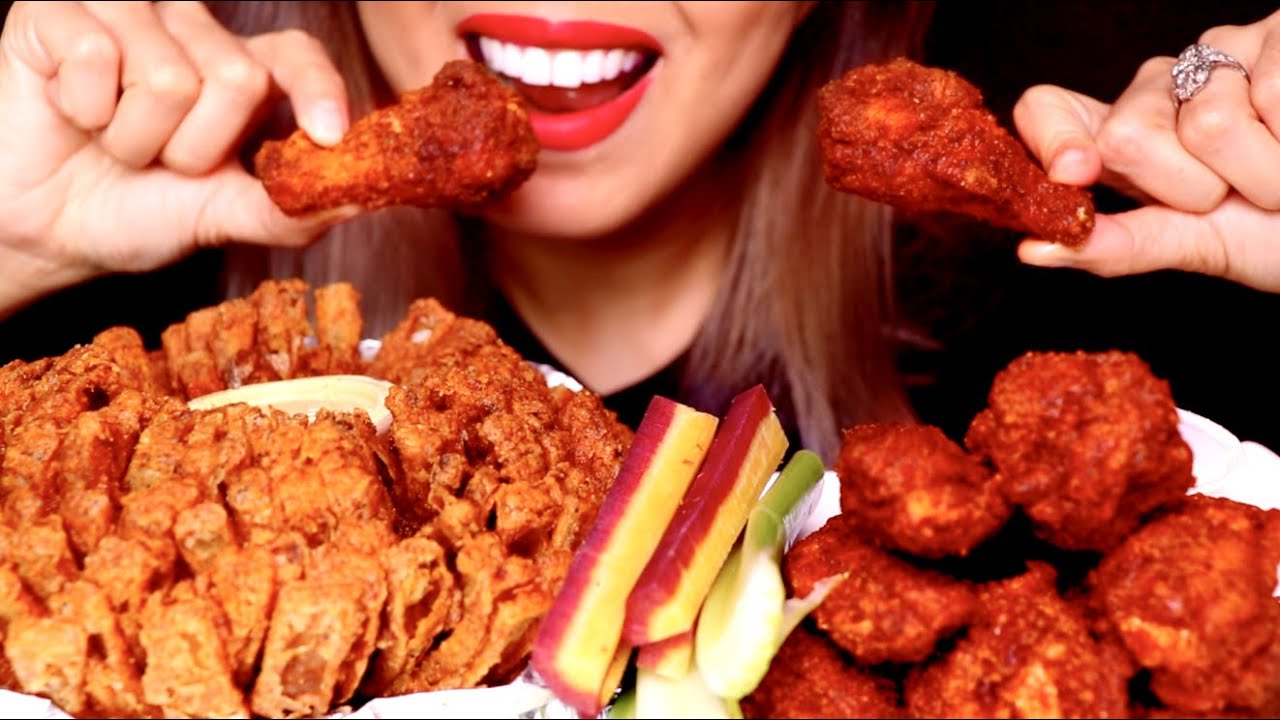 ASMR Fried Chicken Hot Wings & Onion Ring | Extreme Crunchy *No Talking