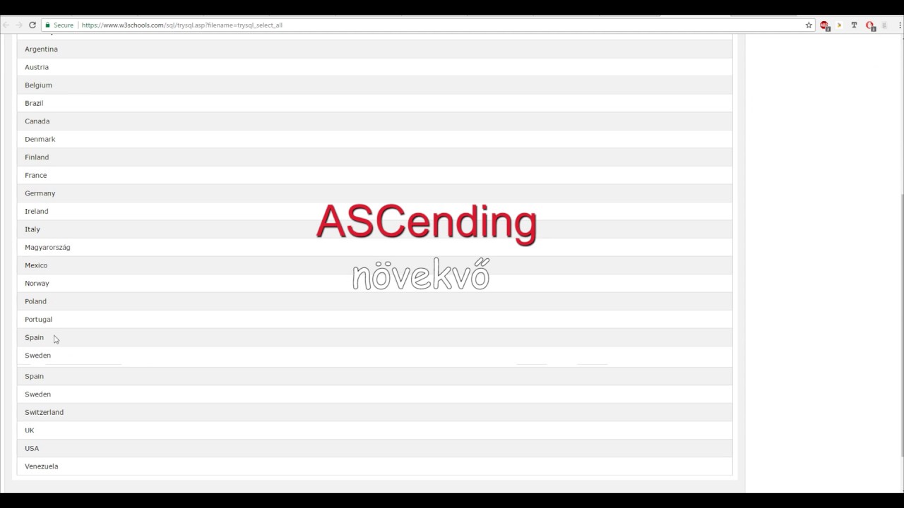 SQL alapismeretek 10. Order By és Limit