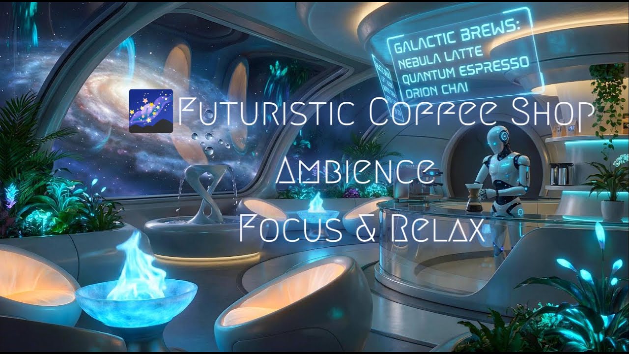 Futuristic Coffee Shop Ambience ☕🌌 Focus & Relax