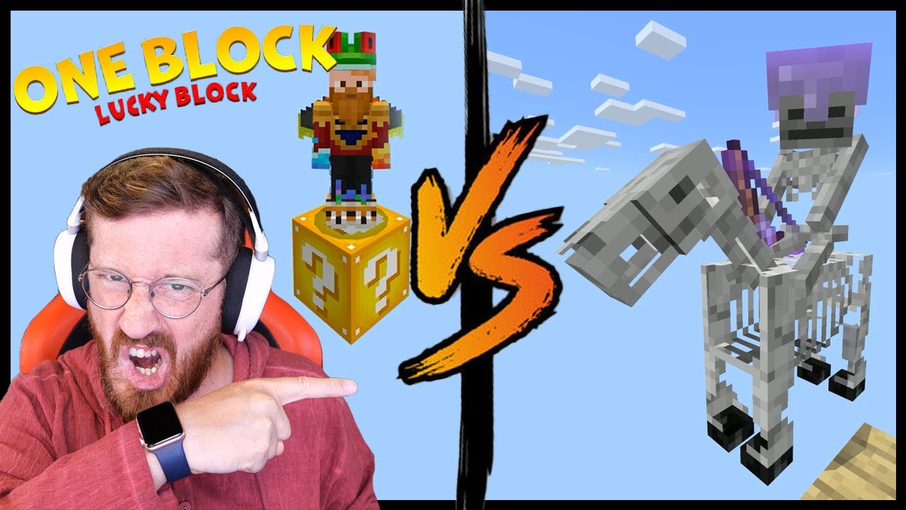 TEK LUCKY BLOCK'TA EFSANEVİ İSKELET SÜVARİ ÇIKARSA NE OLUR? (Minecraft)