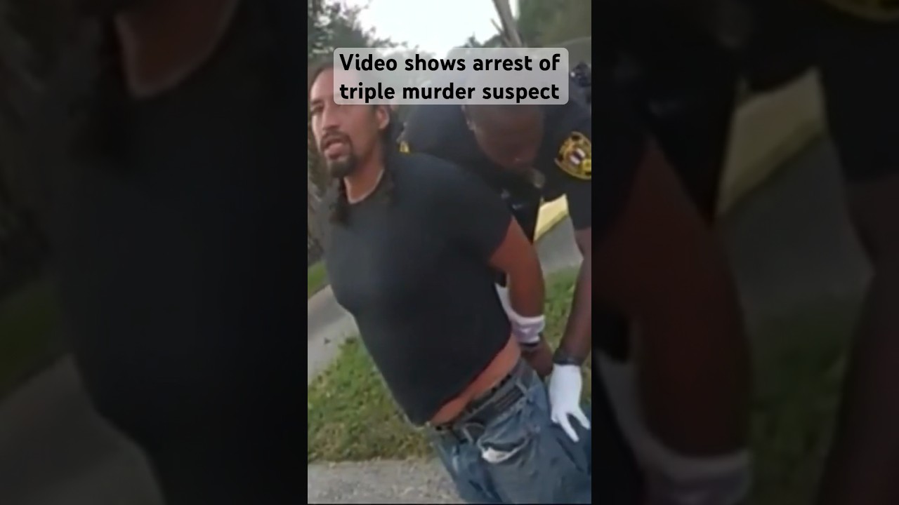 Video shows the arrest of a triple homicide suspect in North Miami. #miamidade  #florida #crime