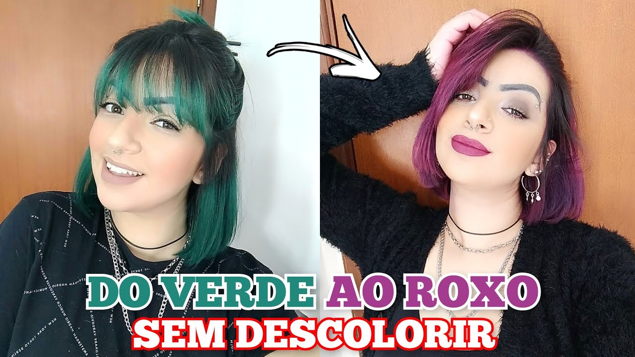 MUDEI A COR DO MEU CABELO SEM PRECISAR DESCOLORIR 🌈 - Fiz a touca de shampoo! 😱
