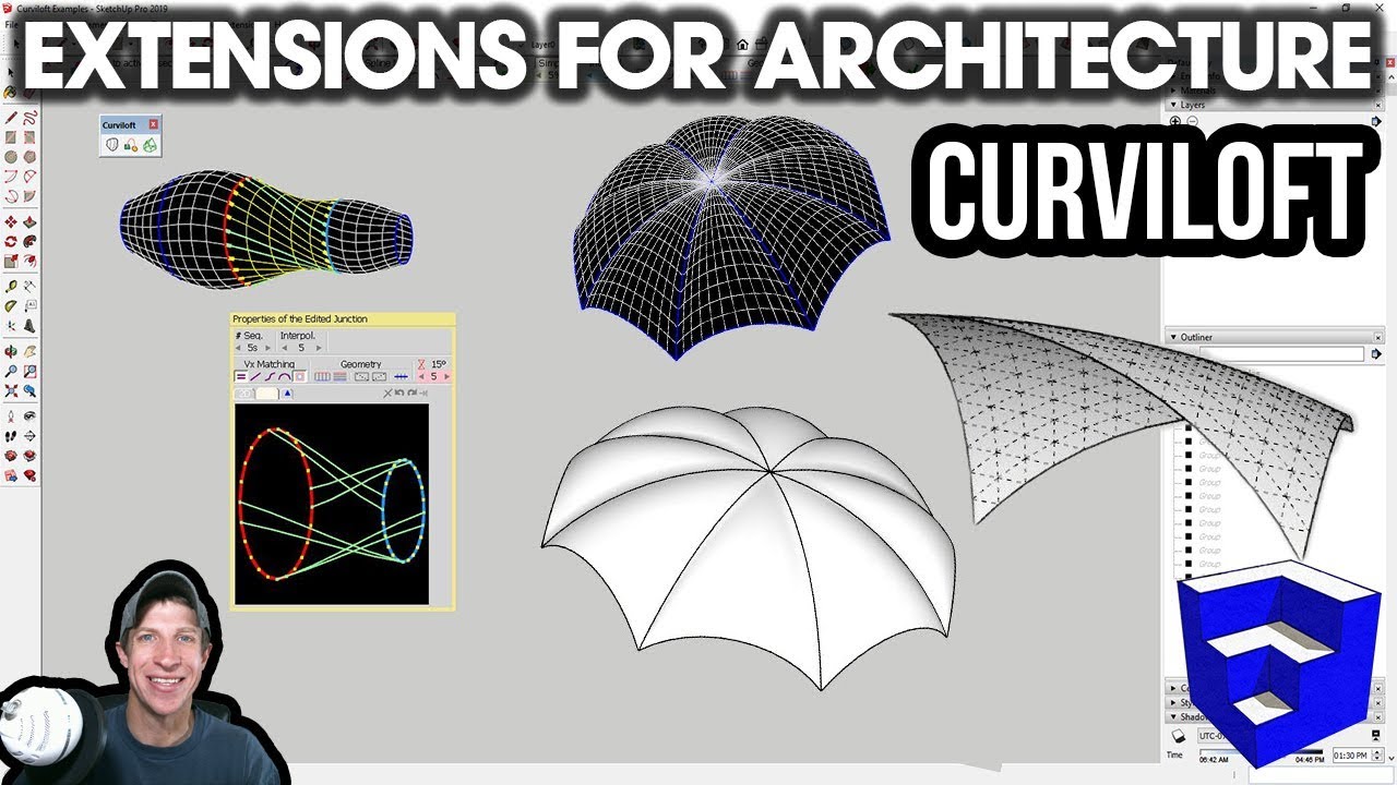 Расширения SketchUp ДЛЯ АРХИТЕКТУРЫ — потрясающие скины с Curviloft!