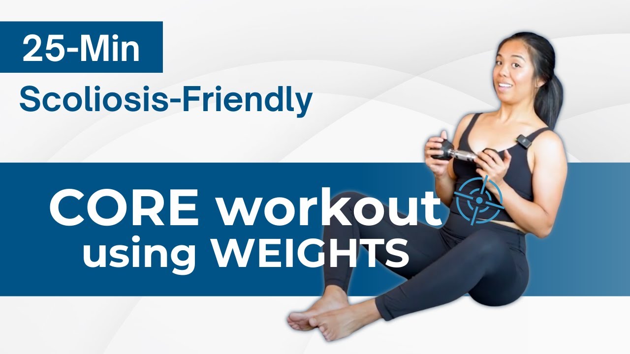 Core Workout using WEIGHTS | 25-min Exercises for Scoliosis & Kyphosis
