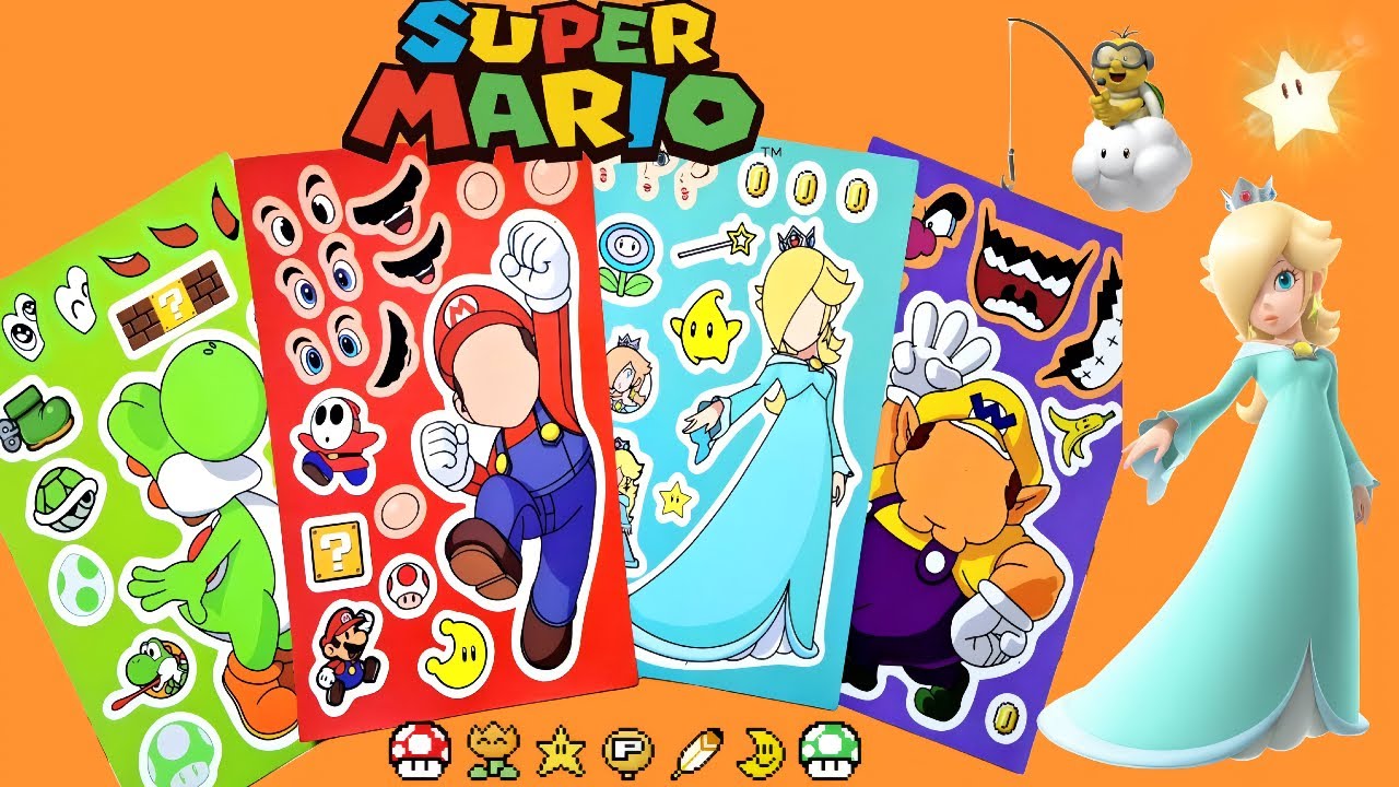 Super Mario Bros Movie DIY Stickers! 🍄 | Silly Faces with Mario, Yoshi, Rosalina & Wario