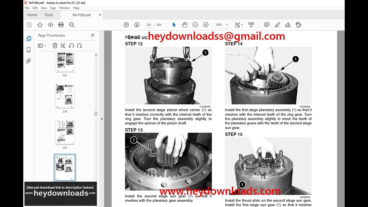 Linkbelt Shop Manual 330LX Crawler Excavators