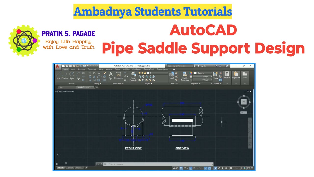 AutoCAD Design of Pipe Saddle Support | Pipe Saddle Support |Saddle Support Design |AutoCAD Tutorial