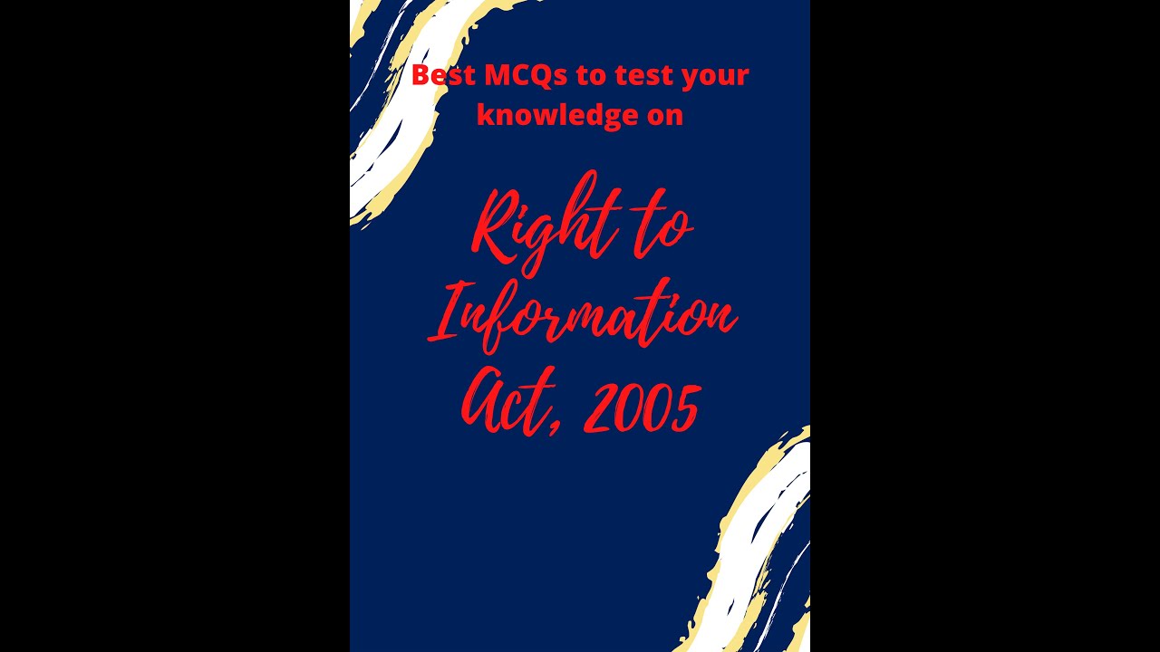MCQs on Right to information act, 2005