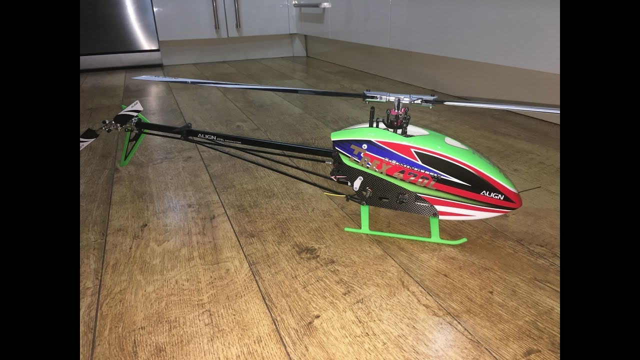 Trex 470LM with KC3D 'speedup' tail pulley and belt