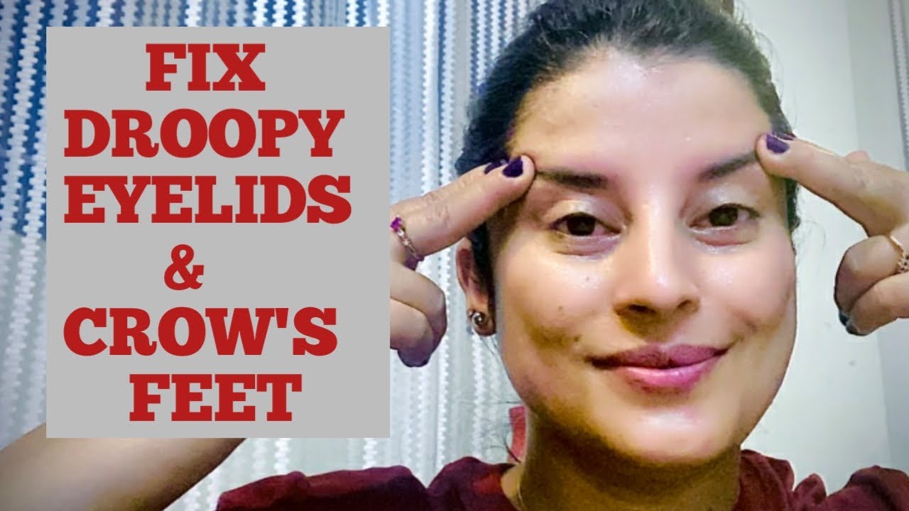 Top 6 Exercises & Massage to Lift Droopy Eyelids & reduce Eye Wrinkles (Crow's Feet)|Rachna Jintaa