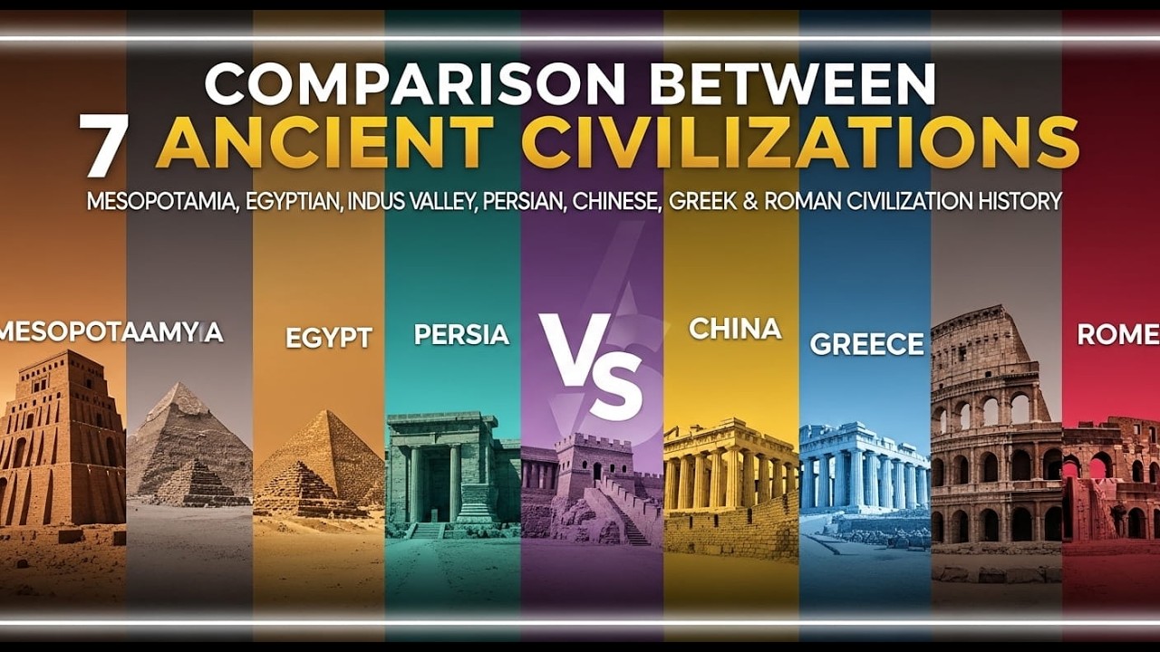 Comparison Between7Ancient Civilizations|Mesopotamia,Egypt,Indus Valley,Persian,Chinese,Greek&Roman
