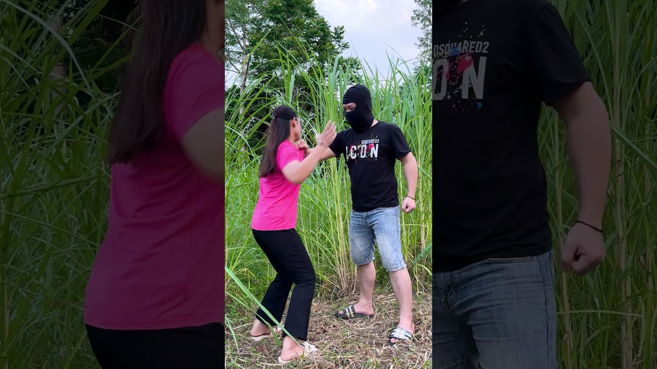 Lessons on self-defense properly🤣😅Funny couple #trending #funny #couple #shortsts #tiktok