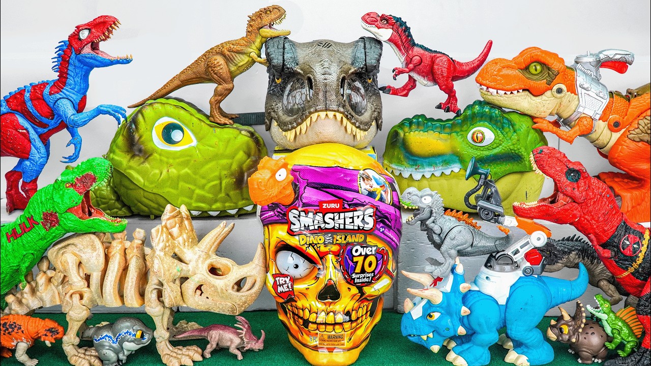 Jurassic World Unboxing Review Asmr Dinosaur T-rex Mosasaurus D-rex Zuru Smashes 35+ Surprises Egg