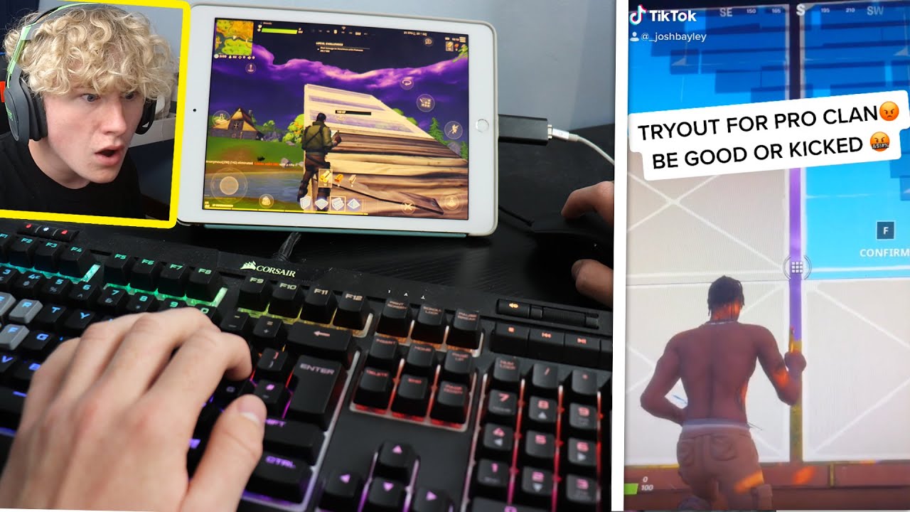 I tried out for a TIKTOK Mobile Clan while CHEATING on Fortnite..