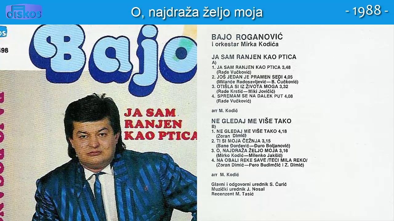Bajo Roganovic - O, najdraza zeljo moja - (Audio 1988)