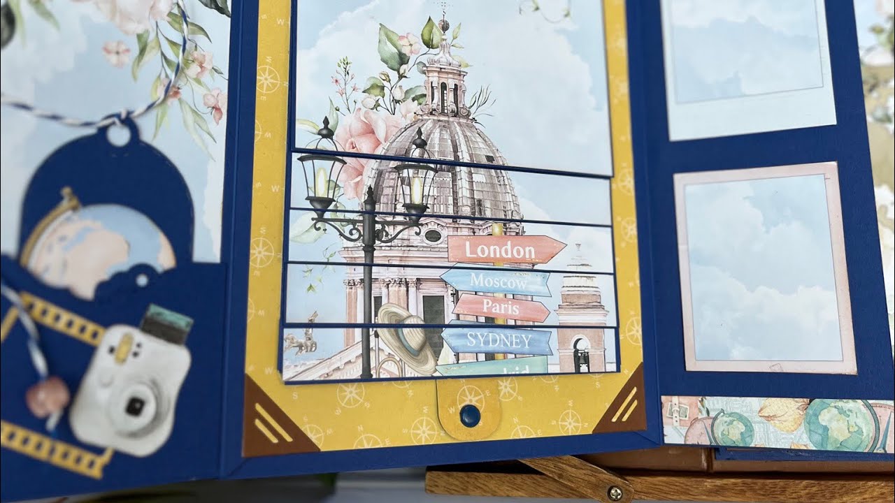 Album travel suitcase TUTORIAL  Page 9 #scrapbooking #minialbum #mintay #action