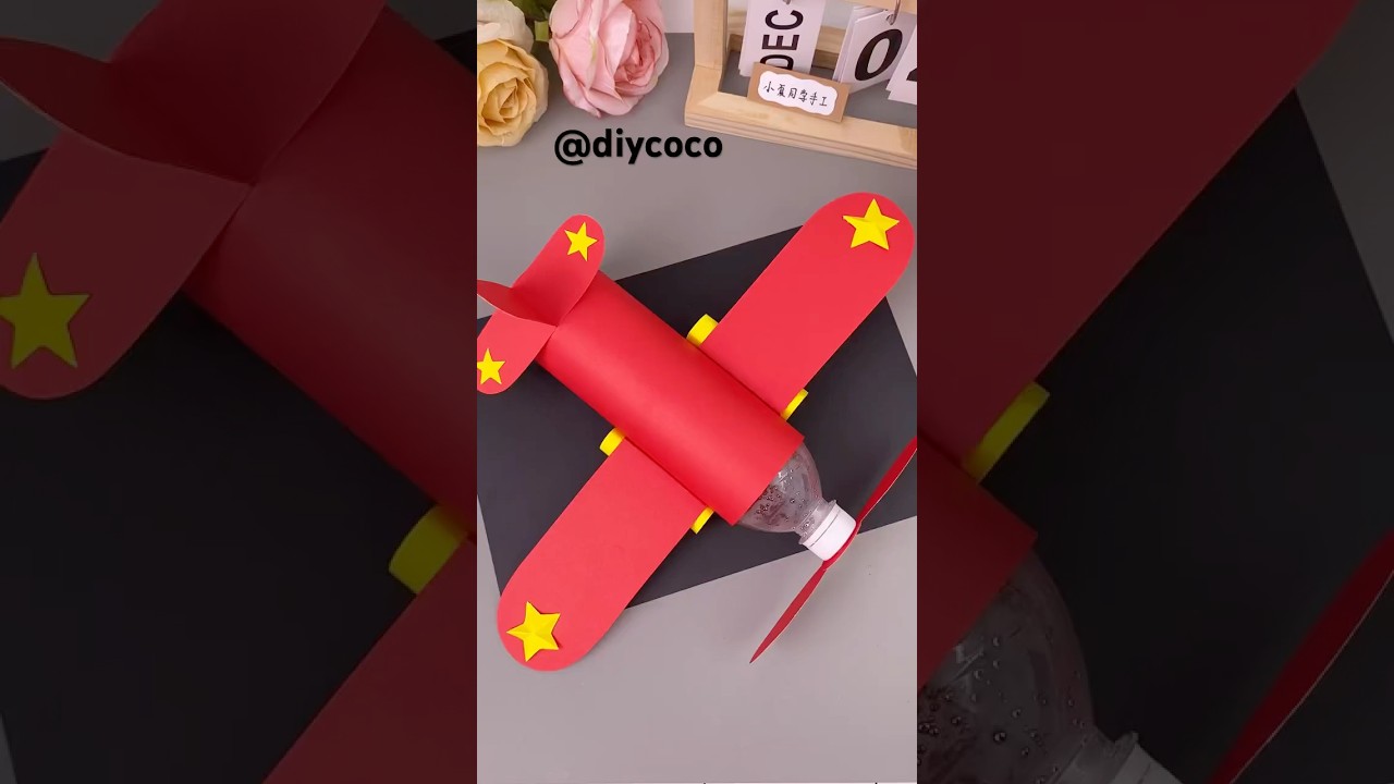 Plastic Bottle National Day Airplane! ✈️ DIY Craft #shorts #NationalDay #DIYCraft #RecycleCraft