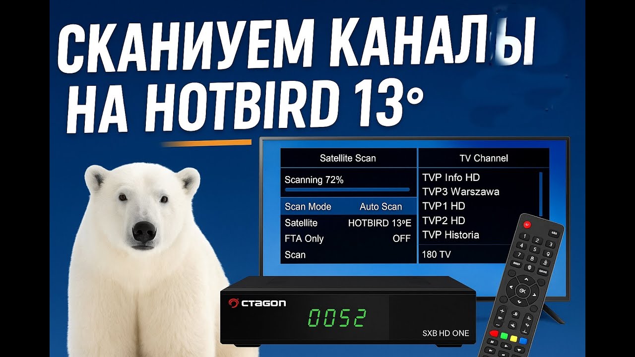 Сканируем каналы на HOTBIRD 13°E — OCTAGON SX8 HD ONE (02.08.2025)