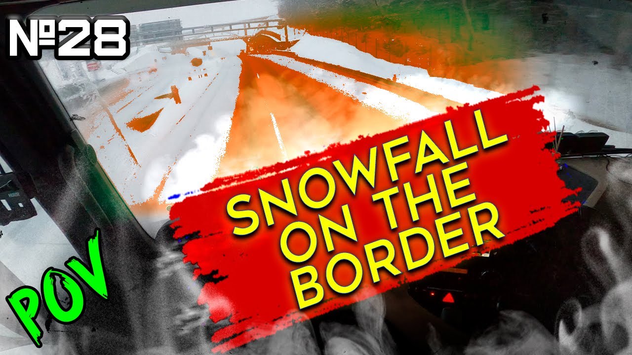 Snowfall on the border | POV Truck Driving Mercedes Actros MP5 510 # 28