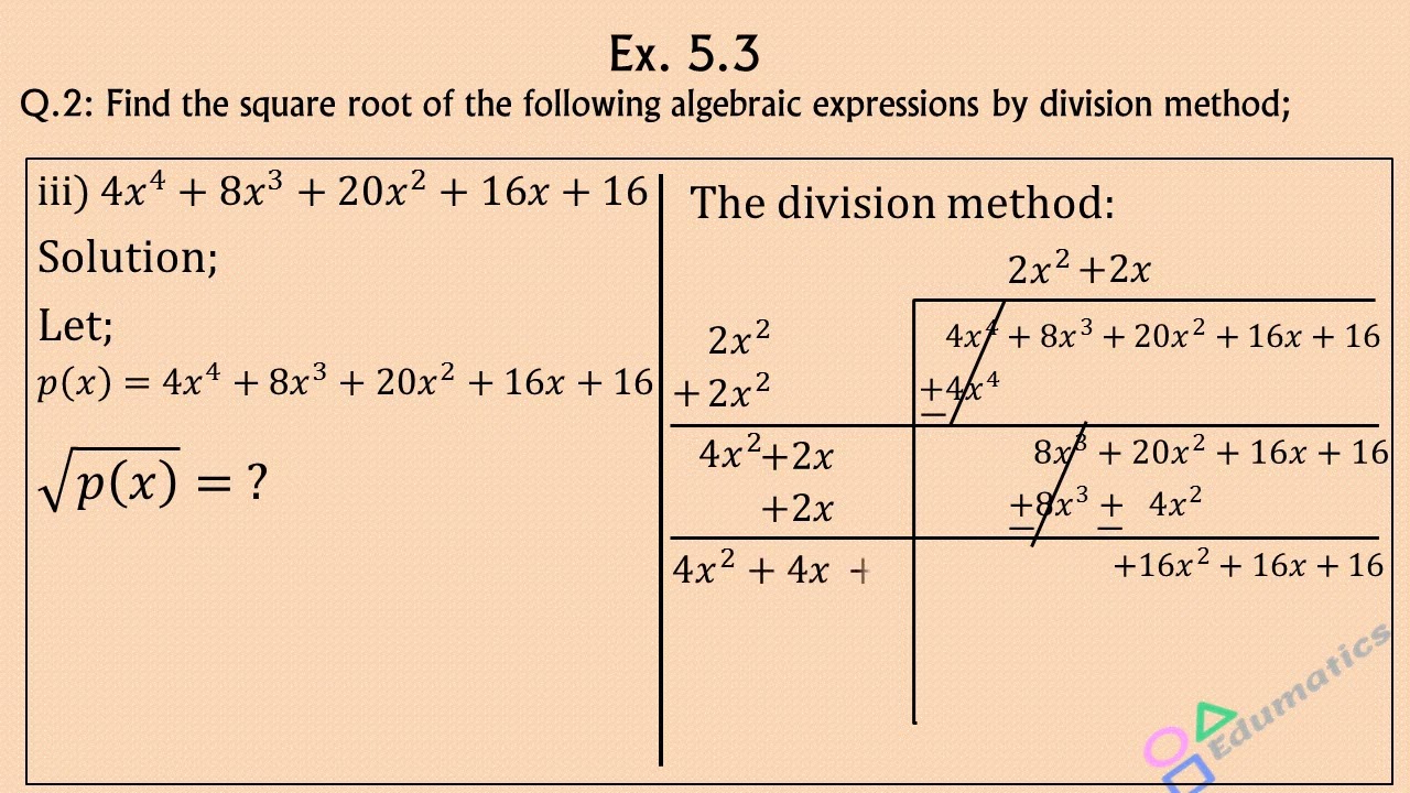 Mathematics for class 9, Sindh Board Unit : 5, Ex. 5.3, Q.2(iii)