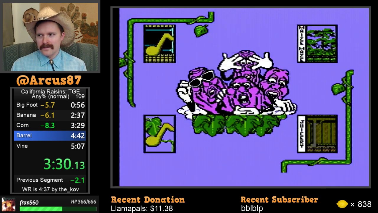 California Raisins NES speedrun in 4:56 by Arcus