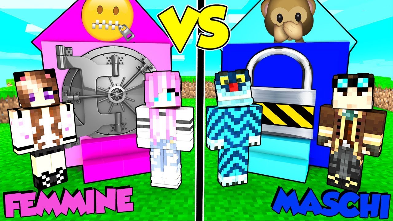 CASA SEGRETA MASCHI CONTRO FEMMINE SU MINECRAFT!!