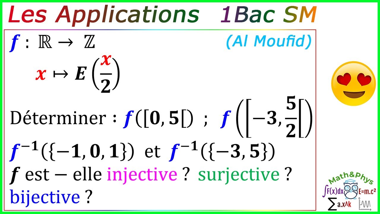 Les Applications 1 Bac SM - Image Directe - Image Réciproque d’une Partie - [Exercice 3]
