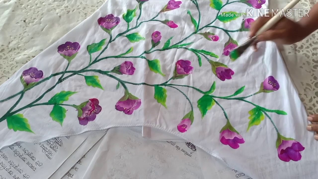 Hand print tutorial || কামিজে সুন্দর একটা হ্যান্ড পেইন্টের কাজ || হাতের কাজ