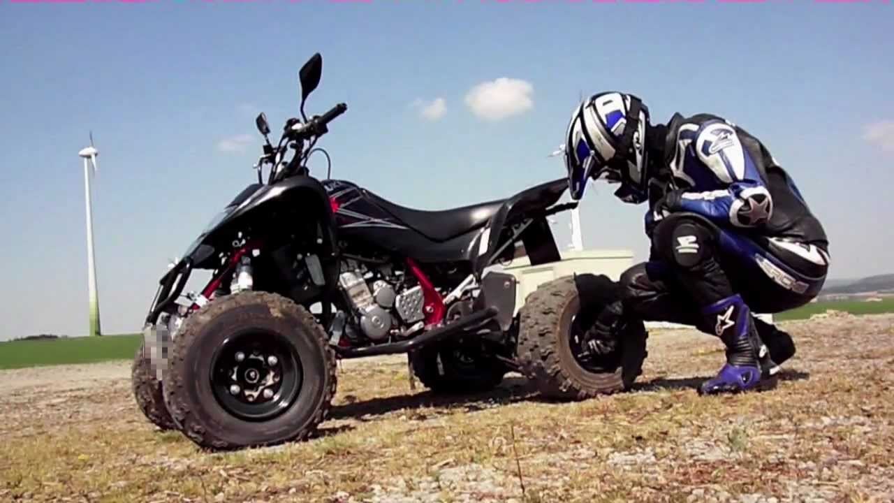 Deflating tires and driving quad