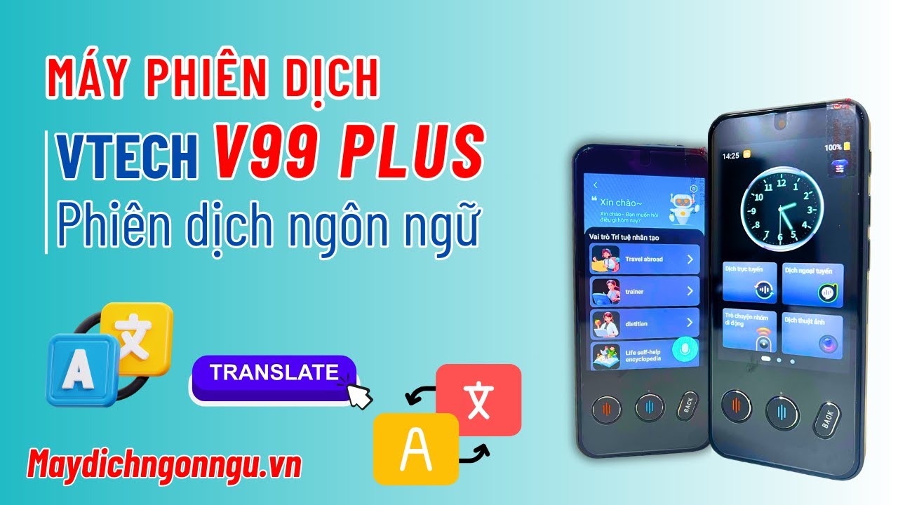Máy dịch - Máy phiên dịchVtech V99 Plus dịch thuật thông minh 19 ngôn ngữ không cần kết nối mạng