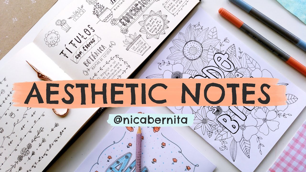 HOW TO TAKE AESTHETIC NOTES 🌼 BORDER DESINGS 🌿 TITLE IDEAS  🌻 FRONT PAGE DESIGNS with flowers