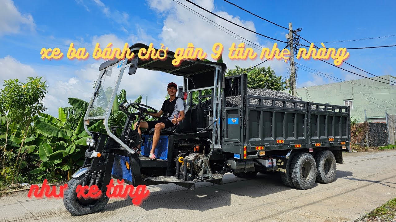 TEST Tải Xe Ba Gác 2 Cầu | Xe Ba Bánh Lắp Máy HYUNDAI | Xe Ba Bánh Cẩu